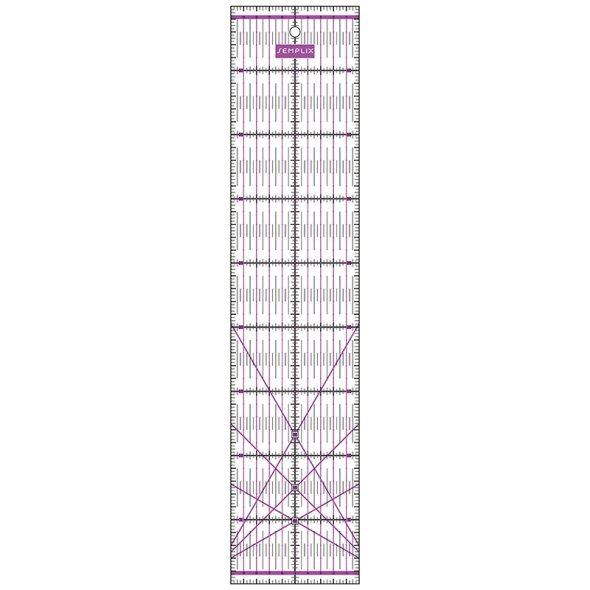 Semplix Patchwork-Quiltlineal (45 x 10 cm/ 2,5 mm dick/ lila)