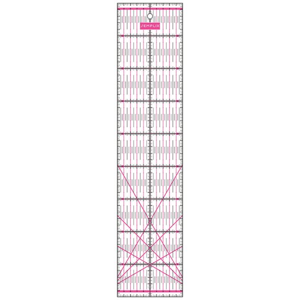 Semplix Patchwork-Quiltlineal (45 x 10 cm/ 2,5 mm dick/ pink)