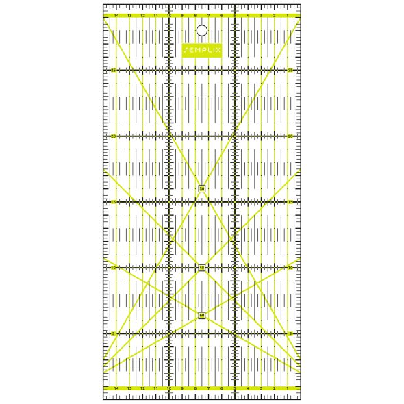 Semplix Patchwork-Quiltlineal (30 x 15 cm/ 2,5 mm dick/ gelb)
