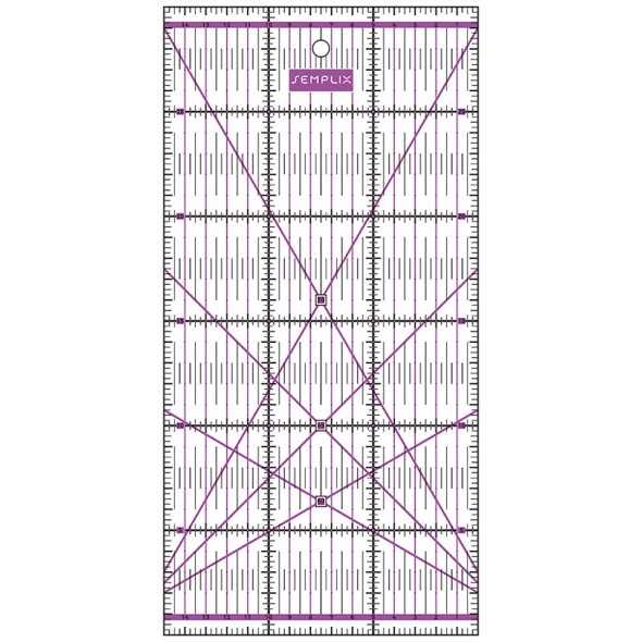 Semplix Patchwork-Quiltlineal lila (30 x 15 cm/ 2,5 mm dick)