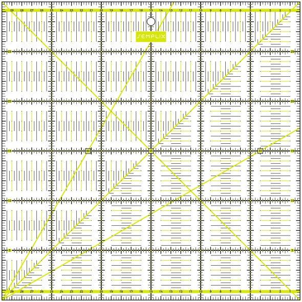 Semplix Patchwork-Quiltlineal (30 x 30 cm/ 2,5 mm dick/ gelb)