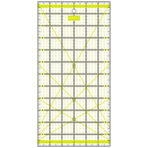 Semplix Patchwork-Quiltlineal (12" x 6"/ 2,5 mm dick/ gelb)