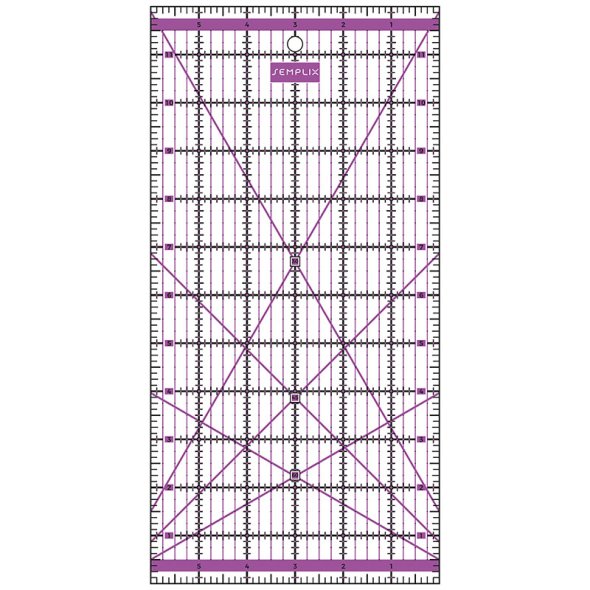 Semplix Patchwork-Quiltlineal (12" x 6"/ 2,5 mm dick/ lila)