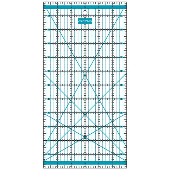 Semplix Patchwork-Quiltlineal (12" x 6"/ 2,5 mm dick/ türkis)