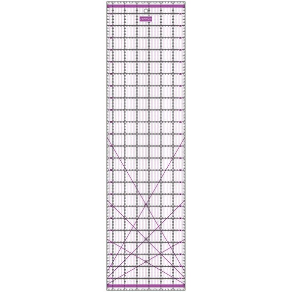 Semplix Patchwork-Quiltlineal (24" x 6,5"/ 2,5 mm dick/ lila)