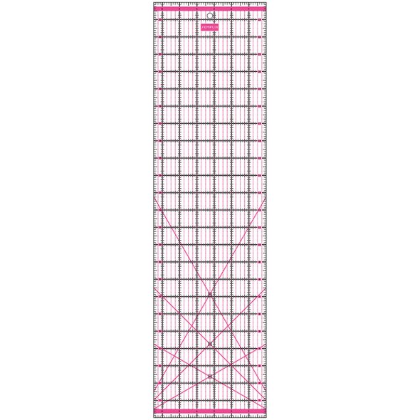 Semplix Patchwork-Quiltlineal (24" x 6,5"/ 2,5 mm dick/ pink)