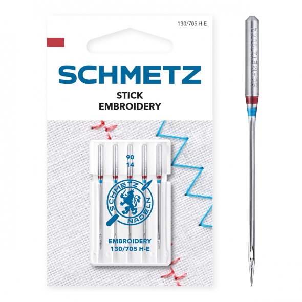 Schmetz Embroidery-Sticknadel Stärke 90/ System 130/705 H-E/ 5 Nadeln