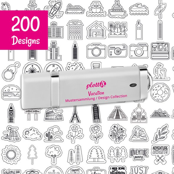 PlottiX Mustersammlungen Design Collection (USB-Sticks/ versch. Designs) Vacation