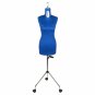 Fabma Schneiderpuppe/Schneiderbüste / mit Rollen (weiblich / Größe 36 - 48 / blau / verstellbar)