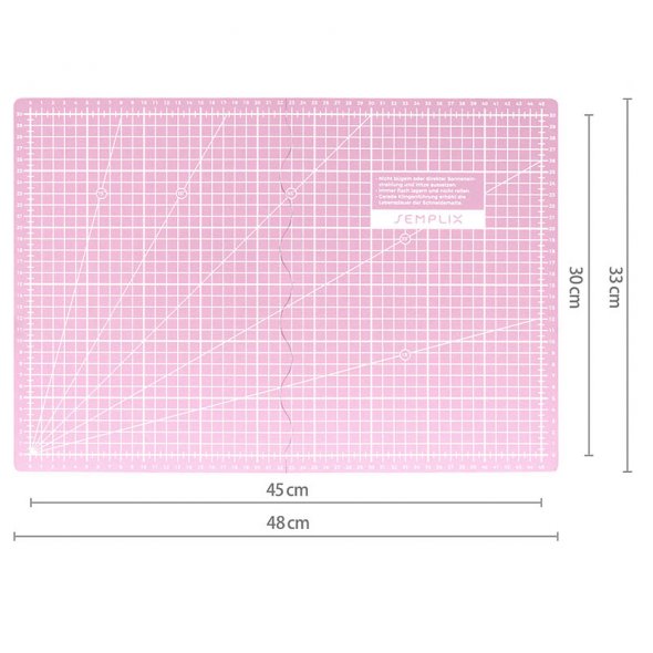 Semplix Faltbare Schneidematte rosa (45 x 30 cm/ Unterseite rutschhemmend) A3
