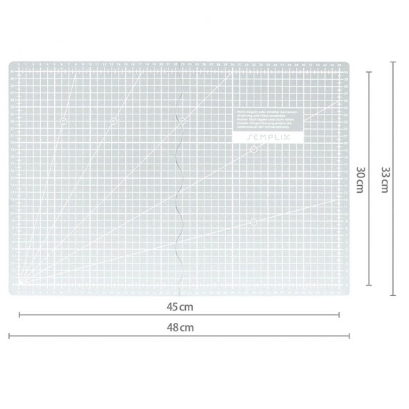 Semplix Faltbare Schneidematte hellgrau (45 x 30 cm/ Unterseite rutschhemmend) A3