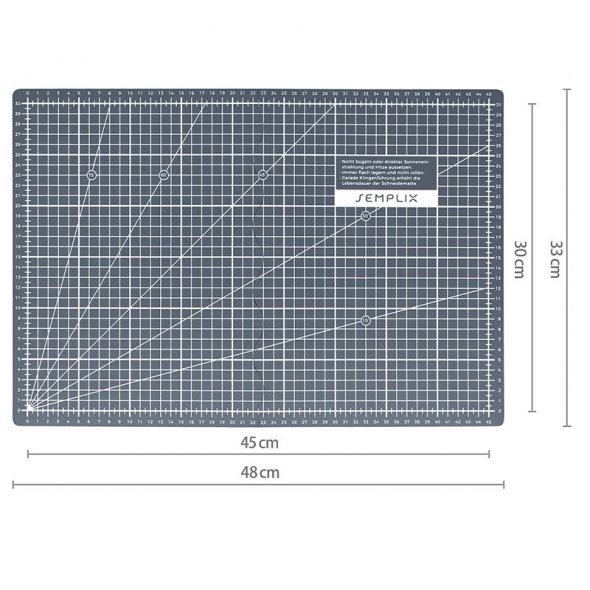 Semplix Faltbare Schneidematte grau (45 x 30 cm/ Unterseite rutschhemmend) A3