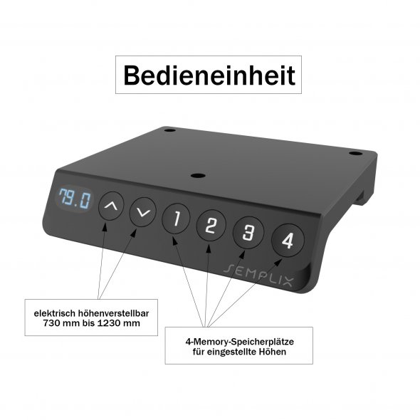 Semplix Hobby- und Arbeitstisch, Nähtisch elektrisch höhenverstellbar (weiß/ weiß)
