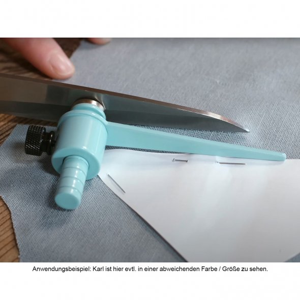 Kleiner Karl - Zuschneidehilfe silber (Aluminium/ glasperlengestrahlt)