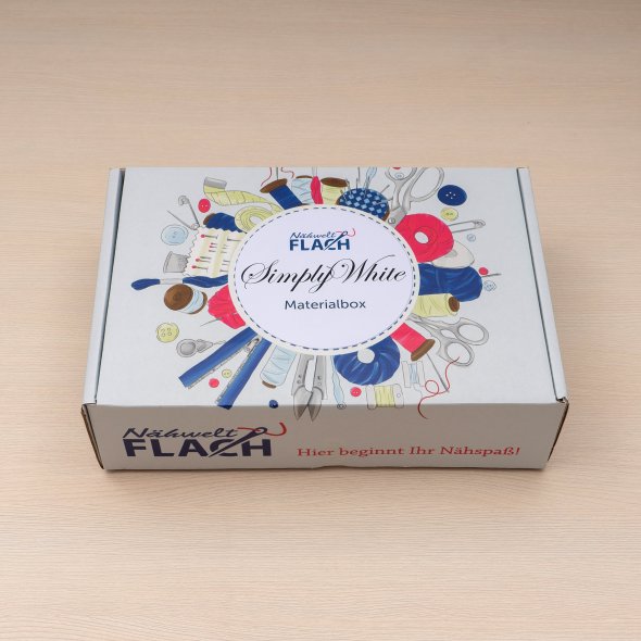 Nähwelt Flach Materialbox "SimplyWhite" (OHNE USB-Stick)