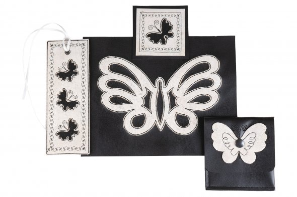 Nähwelt Flach Stickmuster USB CutWork III "Kork - Leder - Filz" (24 Stickmotive)