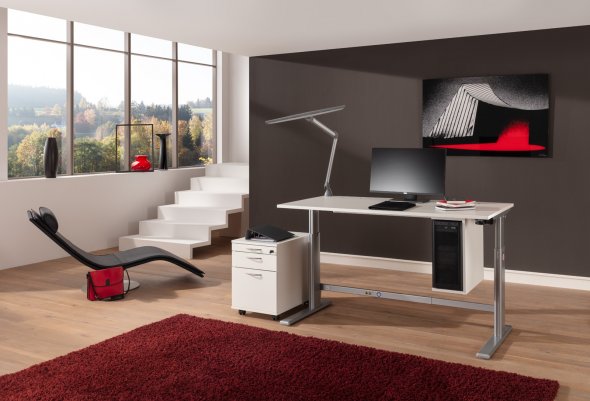 E-TABLE X-office Schreibtisch Homeoffice Kabelöffn./ höhenverst. 60.17.11
