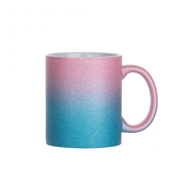 Sublimations-Tasse Glitter mit Farbverlauf (330 ml / bicolor)