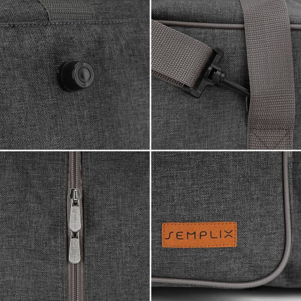 Semplix Nähmaschinentasche XL anthrazit/grau (52 x 40 x 27 cm)