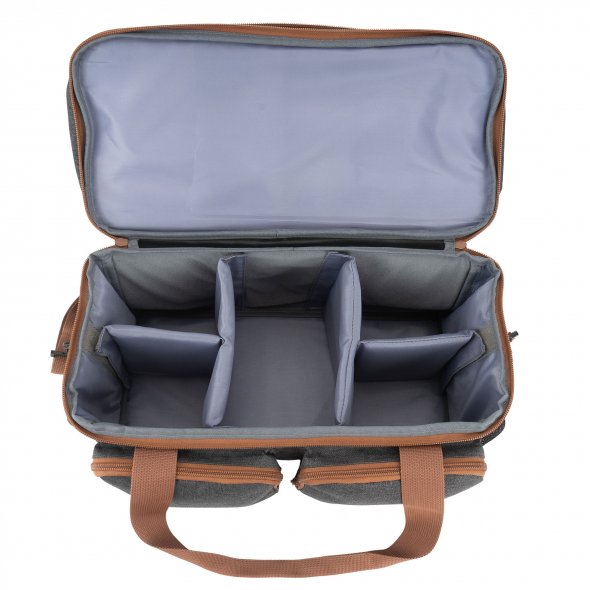 Semplix Multifunktionstasche anthrazit/braun (38 x 18 x 19 cm)
