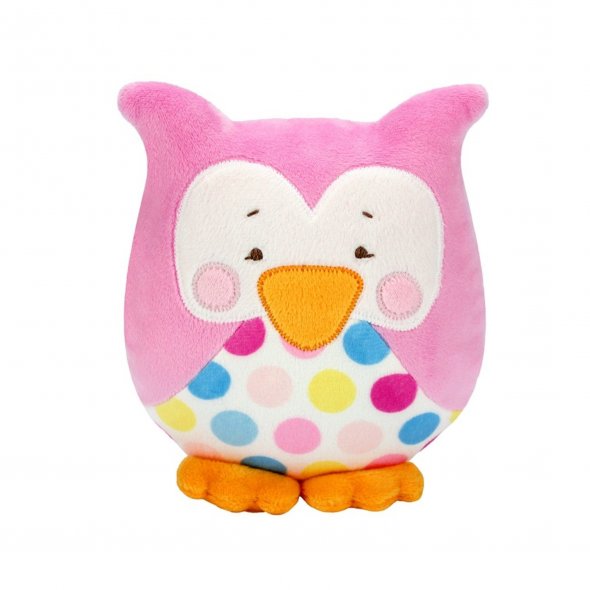 Kullaloo Plüsch SHORTY Hula Dots hot-pink/blue (Meterware / 1,5 mm Florlänge / SuperSoft / Stoff): 1,0m