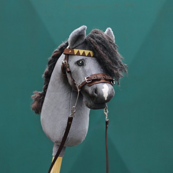 Kullaloo Hobby Horse Trense Material-Set silber mit braunem Leder