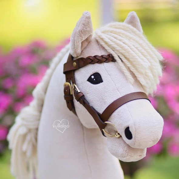 Kullaloo Hobby Horse Trense Material-Set gold mit braunem Leder