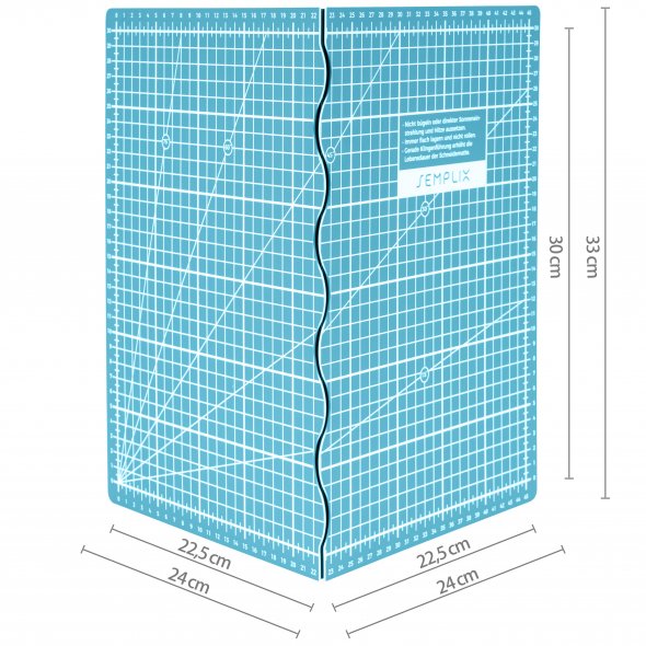 Semplix Faltbare Schneidematte türkis (45 x 30 cm/ Unterseite rutschhemmend) A3