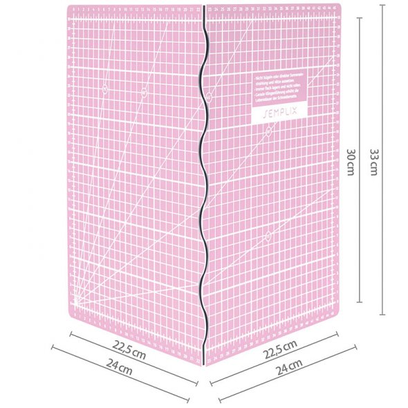 Semplix Faltbare Schneidematte rosa (45 x 30 cm/ Unterseite rutschhemmend) A3