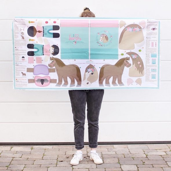 Kullaloo Cut & Sew Panel "HORSE LOVE" (80 x 155 cm)