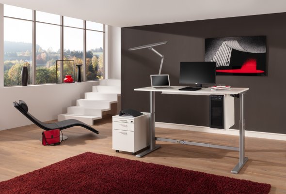 E-TABLE office Schreibtisch, Homeoffice Kabelöffn./ höhenverst. 60.13.11