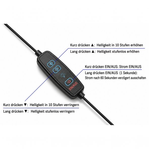 Semplix Lupen-LED-Tischleuchte (schwarz / dimmbar)