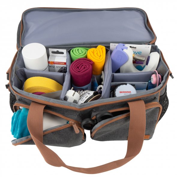 Semplix Multifunktionstasche anthrazit/braun (38 x 18 x 19 cm)
