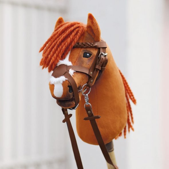 Kullaloo Hobby Horse Trense Material-Set silber mit braunem Leder