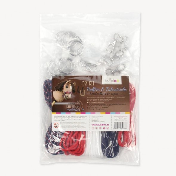 Kullaloo Hobby Horse Halfter Material-Set navy/rot