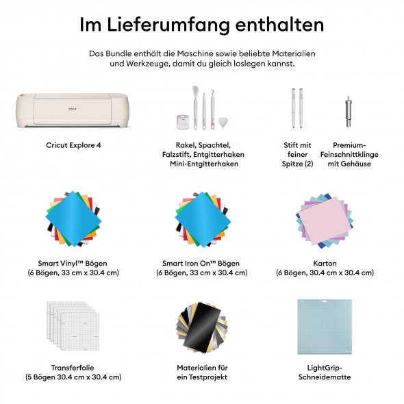 Cricut Explore 4 Schneideplotter + Bundle Versandrückläufer