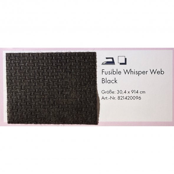 Pfaff Fusible Whisper Web (schwarz / 30,4 x 914 cm / dunkles Polyester-Stickvlies zum Zuschneiden und Aufbügeln)