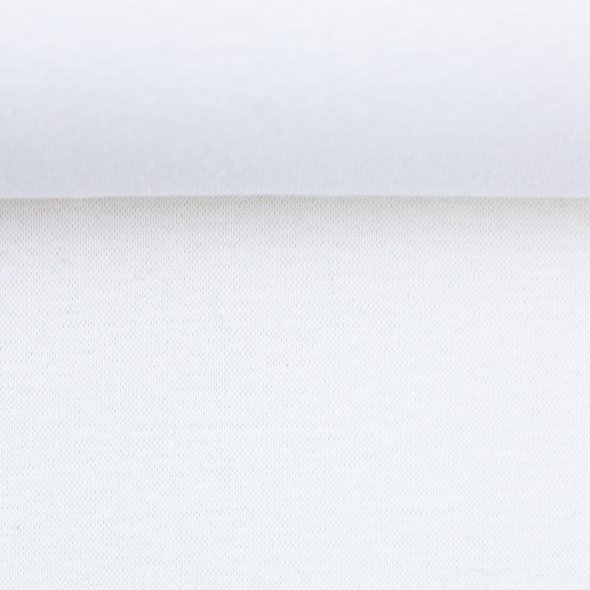 Swafing Baumwoll-Sweat uni, angeraut - Eike 000011-weiß: 1,0m
