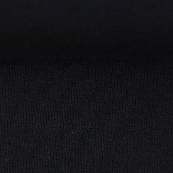 Swafing Baumwoll-Sweat uni, angeraut - Eike 000299-schwarz: 1,0m