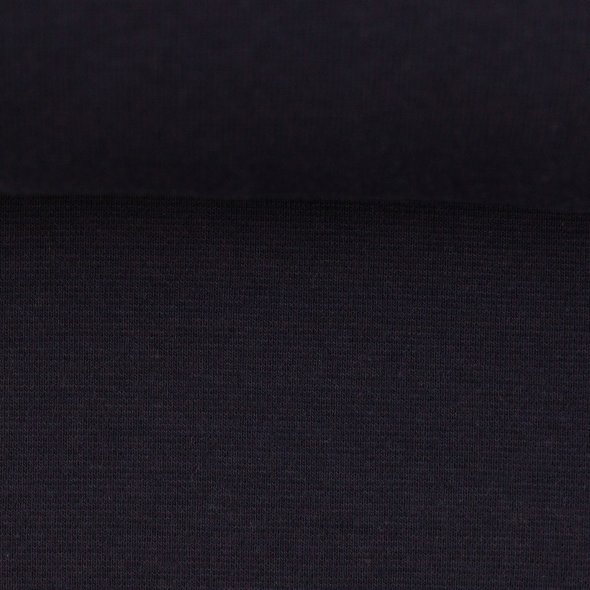 Swafing Baumwoll-Sweat uni, angeraut - Eike 000597-dunkelblau: 1,0m
