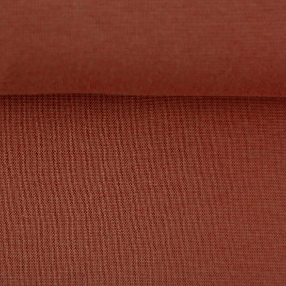 Baumwoll Sweat Stoff Eike angeraut uni - von Swafing 000712-terracotta: 1,0m