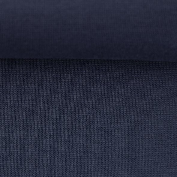 Swafing Baumwoll-Sweat uni, angeraut - Eike 000744-jeansblau: 1,0m