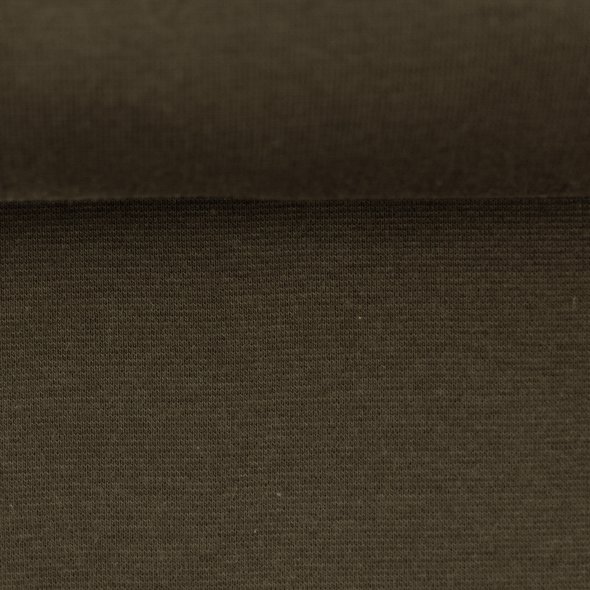 Swafing Baumwoll-Sweat uni, angeraut - Eike 000764-olivgrün: 1,0m