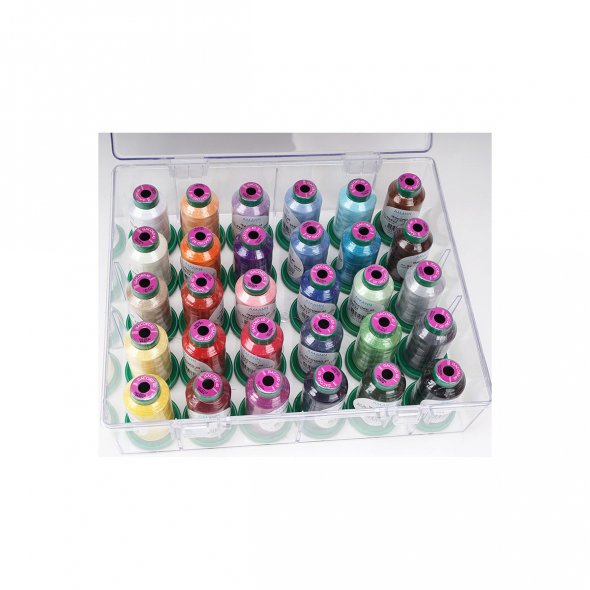 Nähwelt Flach Acryl-Garnbox ungefüllt (für 30 Rollen/ 1000 m Näh- oder Stickgarn)