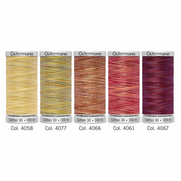 Gütermann Cotton 30 Stickfaden-Set-1 (5 Farben/ 300 m/ gelb-rot)
