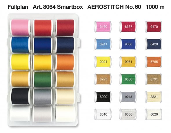 Madeira MONOGRAM Aerostitch No.60 Smartbox (18 Farben/ 1000 m)
