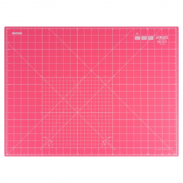 OLFA Schneidematte pink A2 (60 x 45 cm Skalierung in cm und inch)