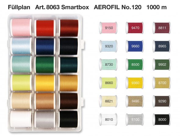 Madeira Aerofil No.120 Smartbox (18 Farben/ 1000 m)