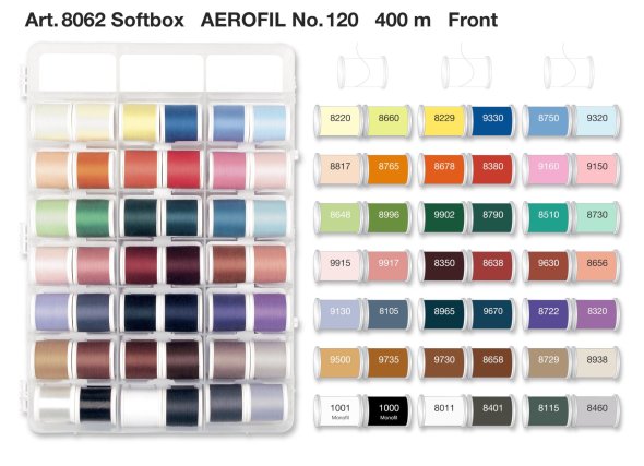Madeira Aerofil No.120 Quiltbox (63 Spulen)