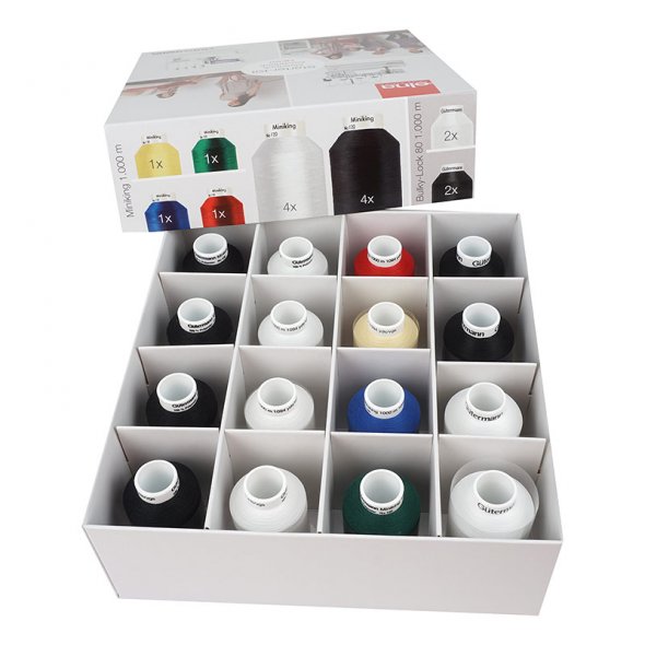 Elna Starter-Kit Overlock (Garnbox mit 16 Konen/ Schnell-Anleitung)